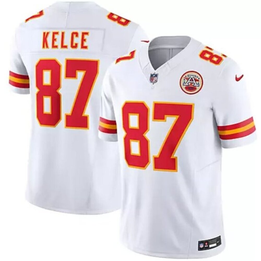 #87 NFL Kansas City Chiefs Travis Kelce White Jersey